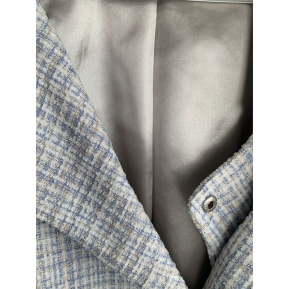 G by Giuliana Black Label Chenille Tweed Moto Women's Jacket 2X Blue White‎ Soft - Picture 6 of 8